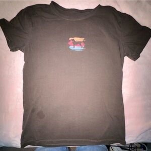 The Black Dog Brown Crewneck Tee with White Logo